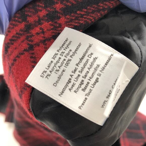 Eddie Bauer 14 (Fits 36In) Wool Blend Zip Plaid Mini Skirt Black Red MINT - Picture 10 of 11